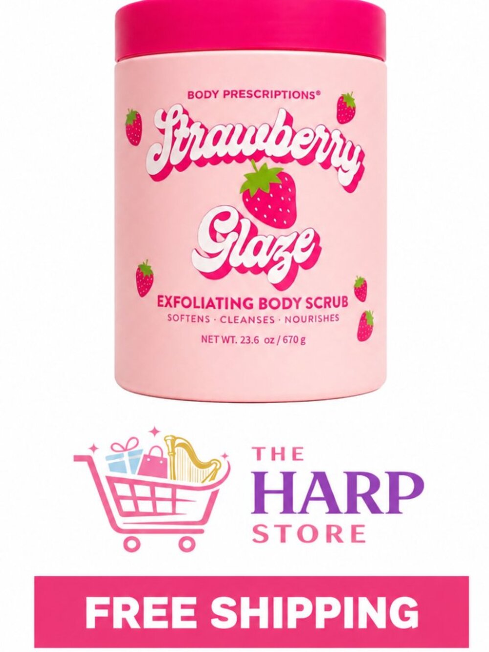 Body Prescriptions Strawberry Glaze Exfoliating Body Scrub 23.6 oz